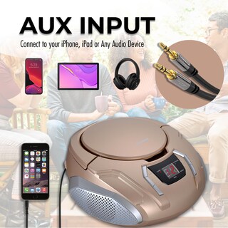 Foto 5 | Reproductor De Cd Portátil Sylvania Srcd261-b-champagne Con Radio Am/fm - Venta Internacional.