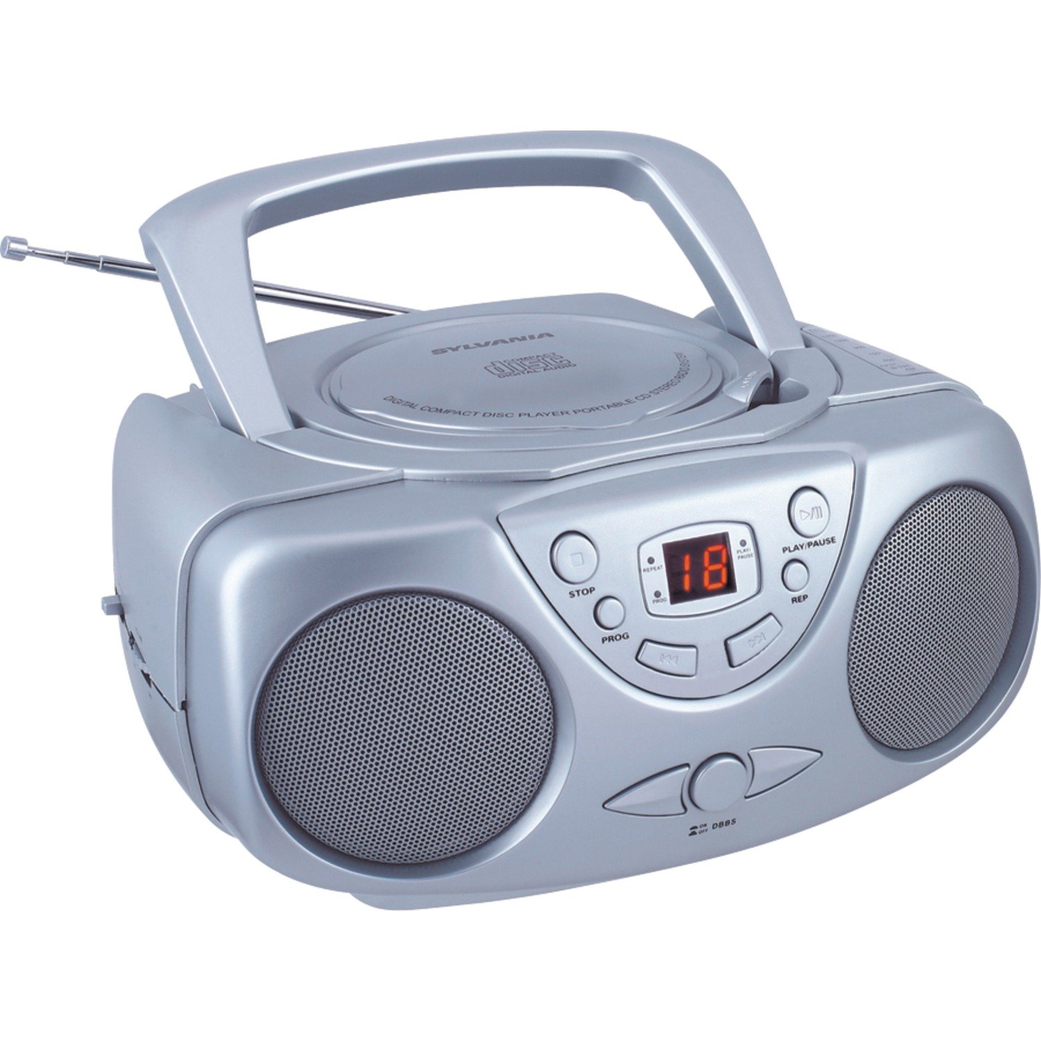 Foto 1 | Reproductor De Cd Portátil Proscan Con Radio Am/fm Boombox Silver - Venta Internacional.