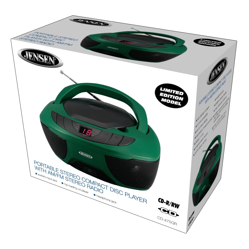 Foto 7 | Reproductor De Cd Portátil Estéreo Boombox Deportivo Jensen Cd-475gr - Venta Internacional.