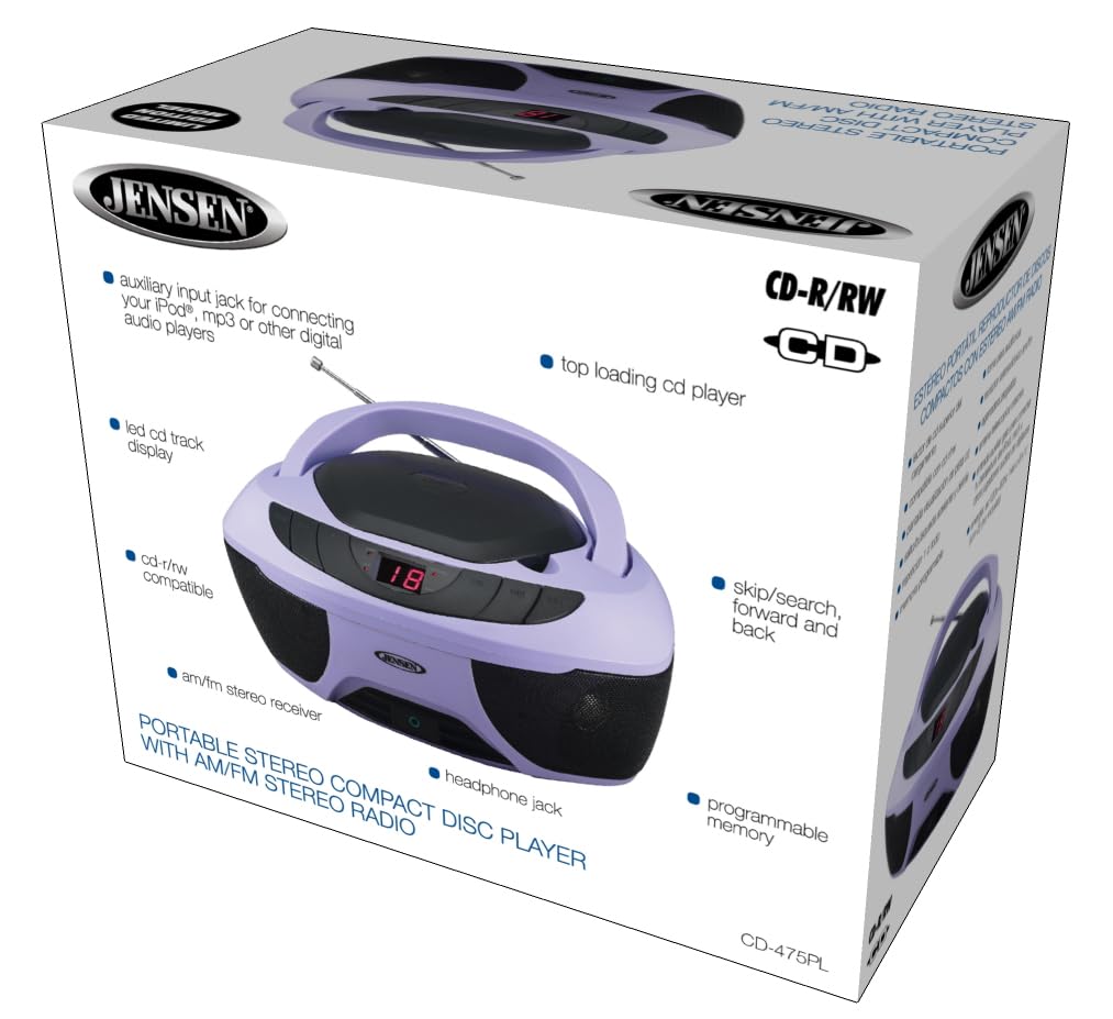 Foto 7 pulgar | Reproductor De Cd Portátil Estéreo Boombox Deportivo Jensen Cd-475pl - Venta Internacional.
