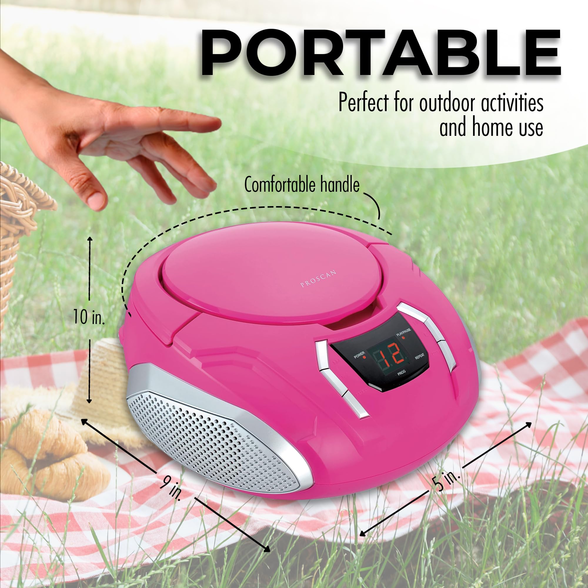 Foto 4 pulgar | Reproductor De Cd Portátil Boombox Proscan Elite Con Radio Am/fm - Venta Internacional.