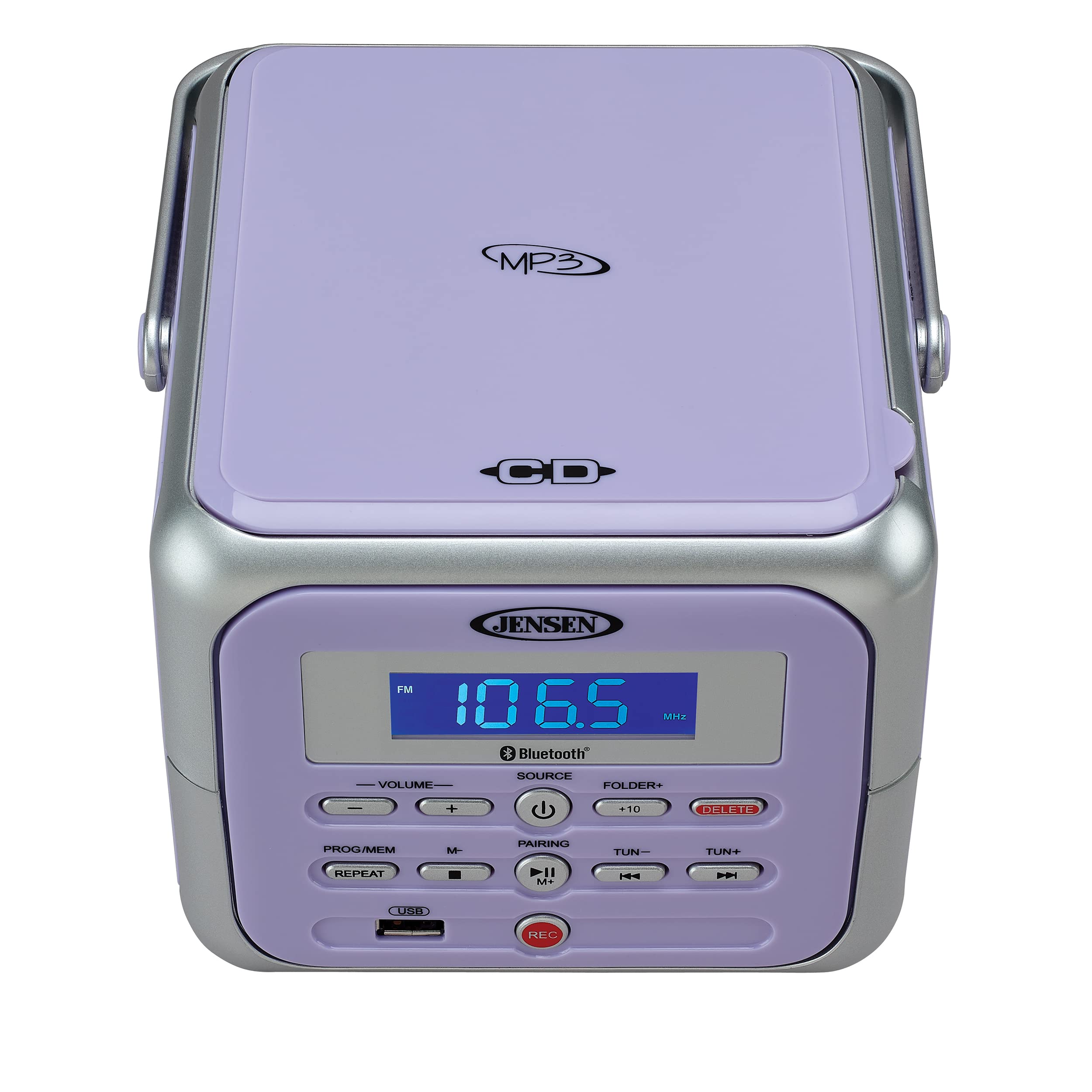 Foto 2 | Reproductor De Cd Estéreo Portátil Boombox Jensen Cd-660 Lavender - Venta Internacional.