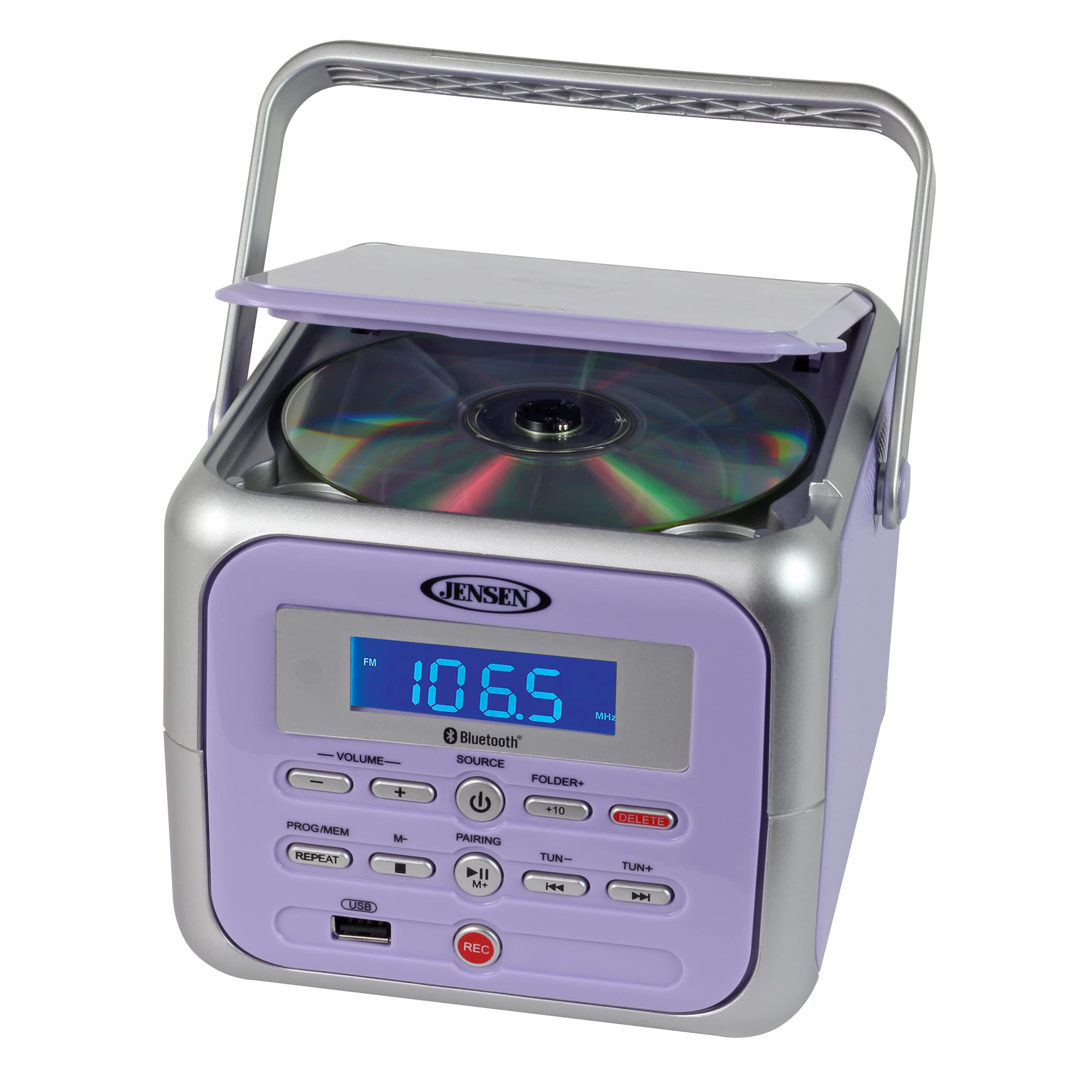 Foto 4 pulgar | Reproductor De Cd Estéreo Portátil Boombox Jensen Cd-660 Lavender - Venta Internacional.