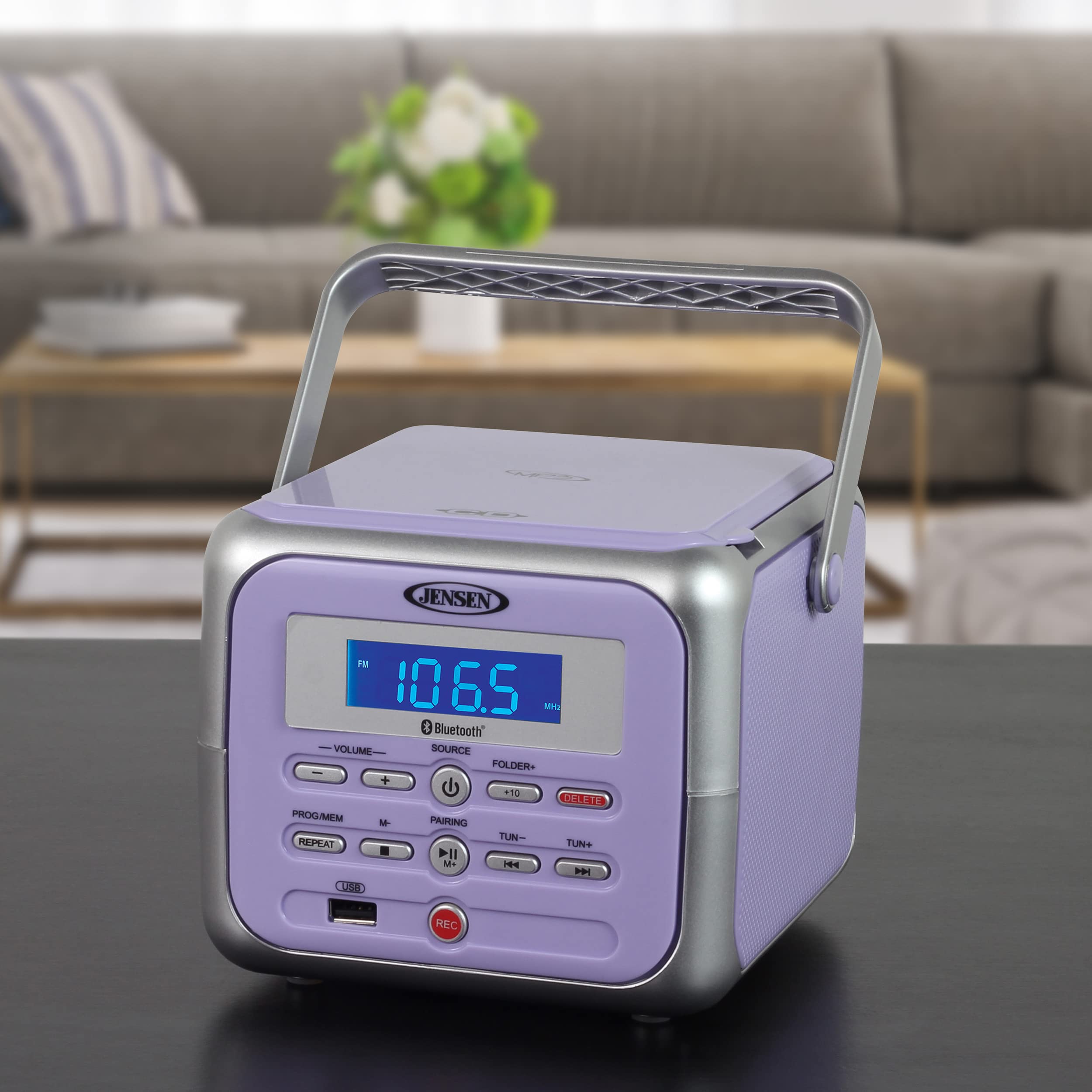 Foto 5 pulgar | Reproductor De Cd Estéreo Portátil Boombox Jensen Cd-660 Lavender - Venta Internacional.