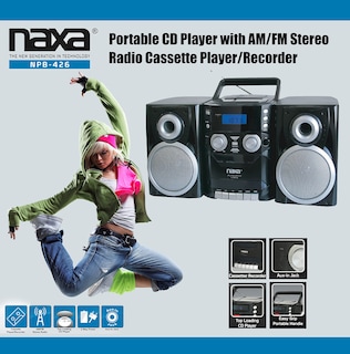 Foto 4 | Reproductor De Cd Portátil Boombox Naxa Con Radio Estéreo Am/fm - Venta Internacional.