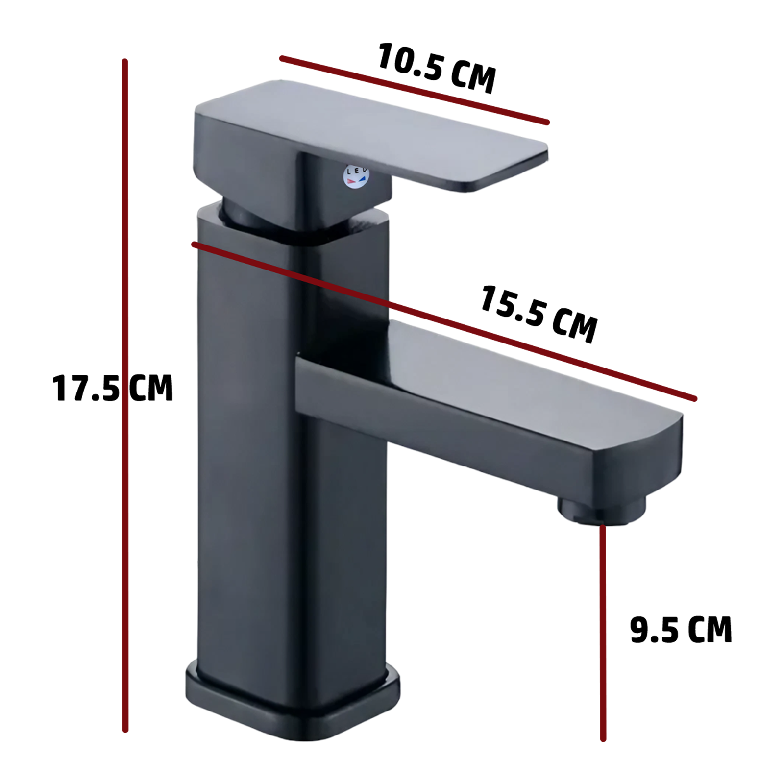 Foto 5 | Grifo Mezclador de Baño BOCLIER HLLMBN-01 color Negro Moderno de una sola Manija Cuerpo de Acero Inoxidable