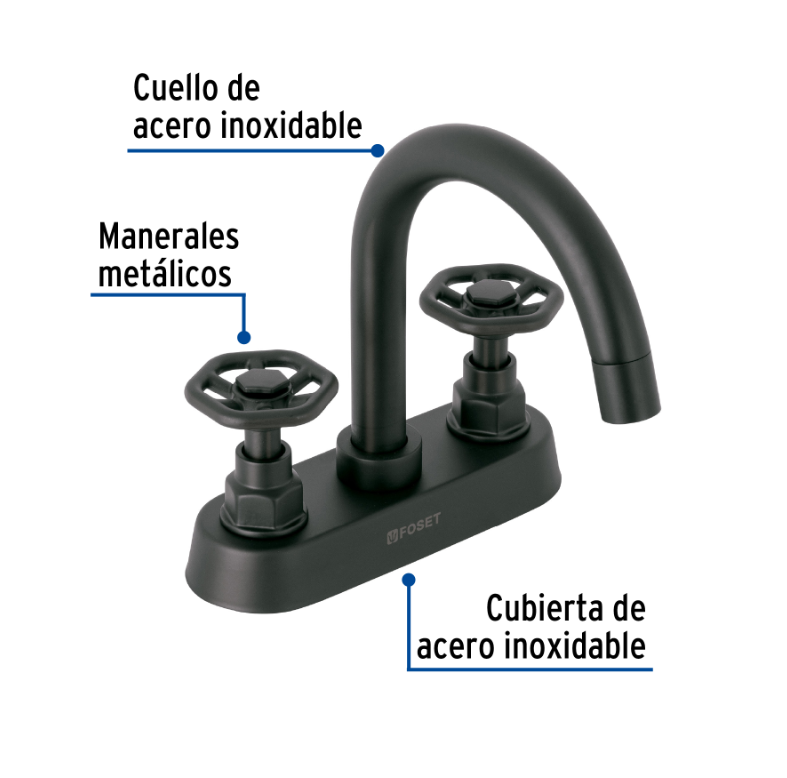 Foto 4 pulgar | Llave De Lavabo Xtellar Maneral Redondo Acabado Mate Color Negro