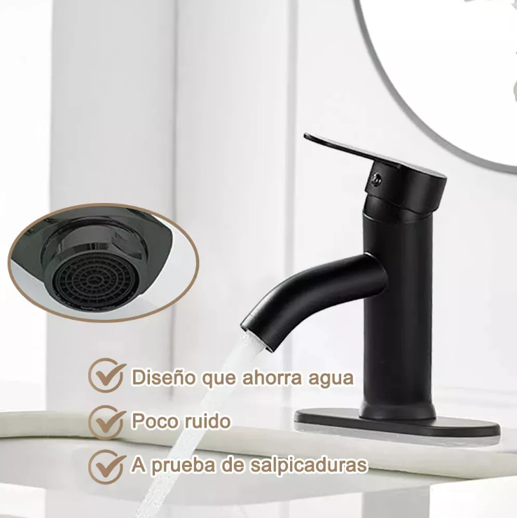 Foto 5 pulgar | Llave De Lavabo Xtellar Acabado Mate Negro Minimalista