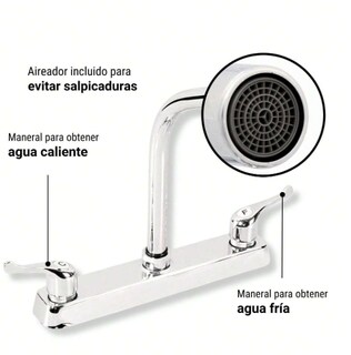 Foto 3 | Mezclador De Cocina Xtellar Doble Comando Cromado
