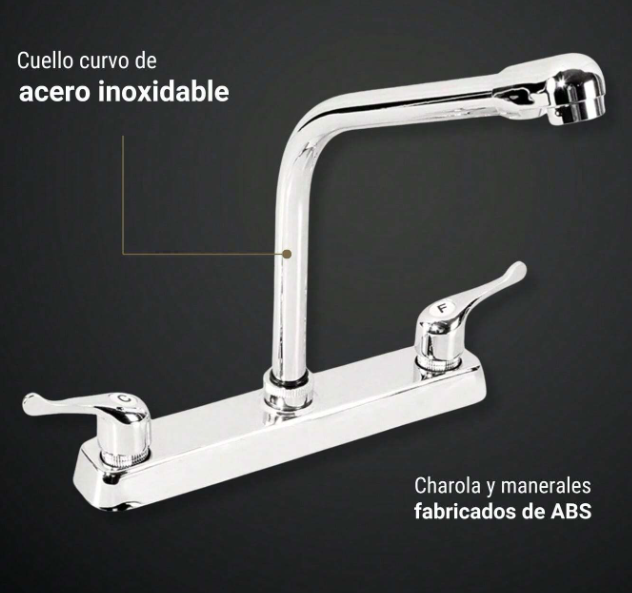 Foto 4 | Mezclador De Cocina Xtellar Doble Comando Cromado