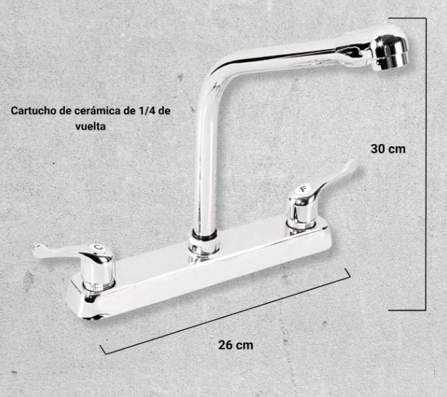 Foto 5 | Mezclador De Cocina Xtellar Doble Comando Cromado
