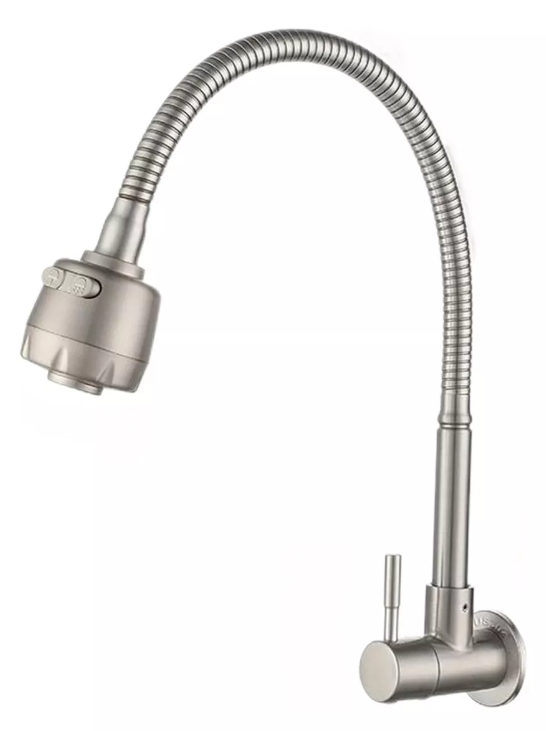 Grifo De Pared Xtellar De 2 Flujos De Agua Plata Satin