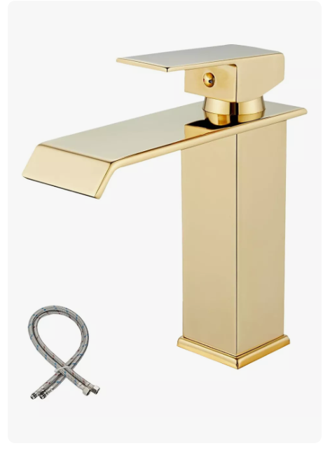 Foto 1 | Grifo Xtellar De Baño Dorado En Cascada, Lavabo Mezclador Monomando, Lavabo De Lujo Yesop Y-343