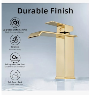 Foto 3 | Grifo Xtellar De Baño Dorado En Cascada, Lavabo Mezclador Monomando, Lavabo De Lujo Yesop Y-343