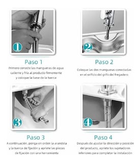 Foto 2 | Llave Mezcladora para Fregadero Malubero color Negro Cuello Curvo