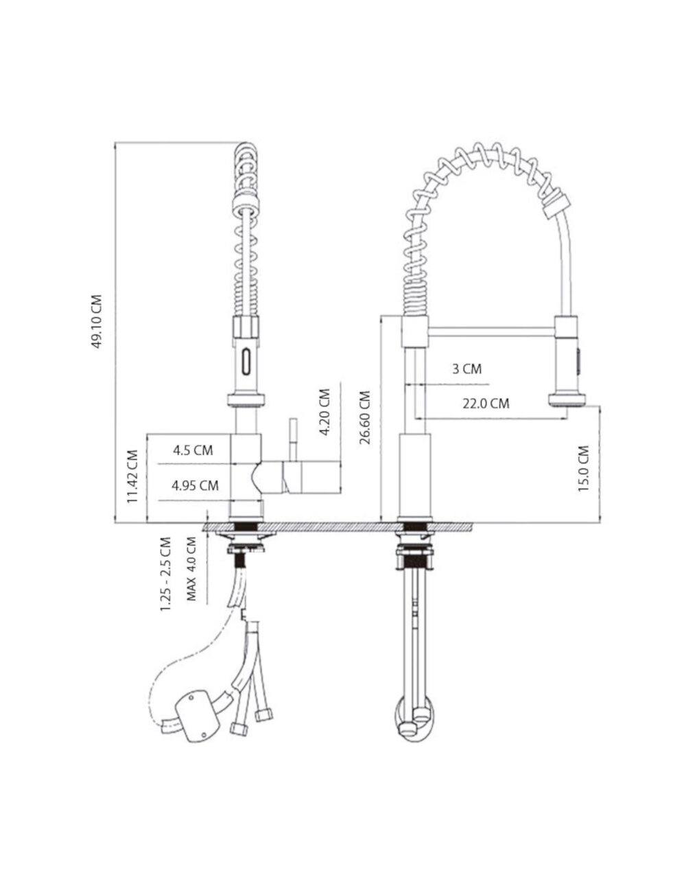 Foto 2 | Llave Mezcladora Semi-profesional Tecnolam Tec102ss color Gris