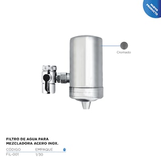 Foto 3 | Filtro de Agua para Mezcladora en Acero Inoxidable CNX PSA015 color Plateado