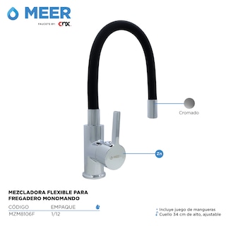 Foto 2 | Mezcladora Flexible para Fregadero CNX PSA042 color Negro