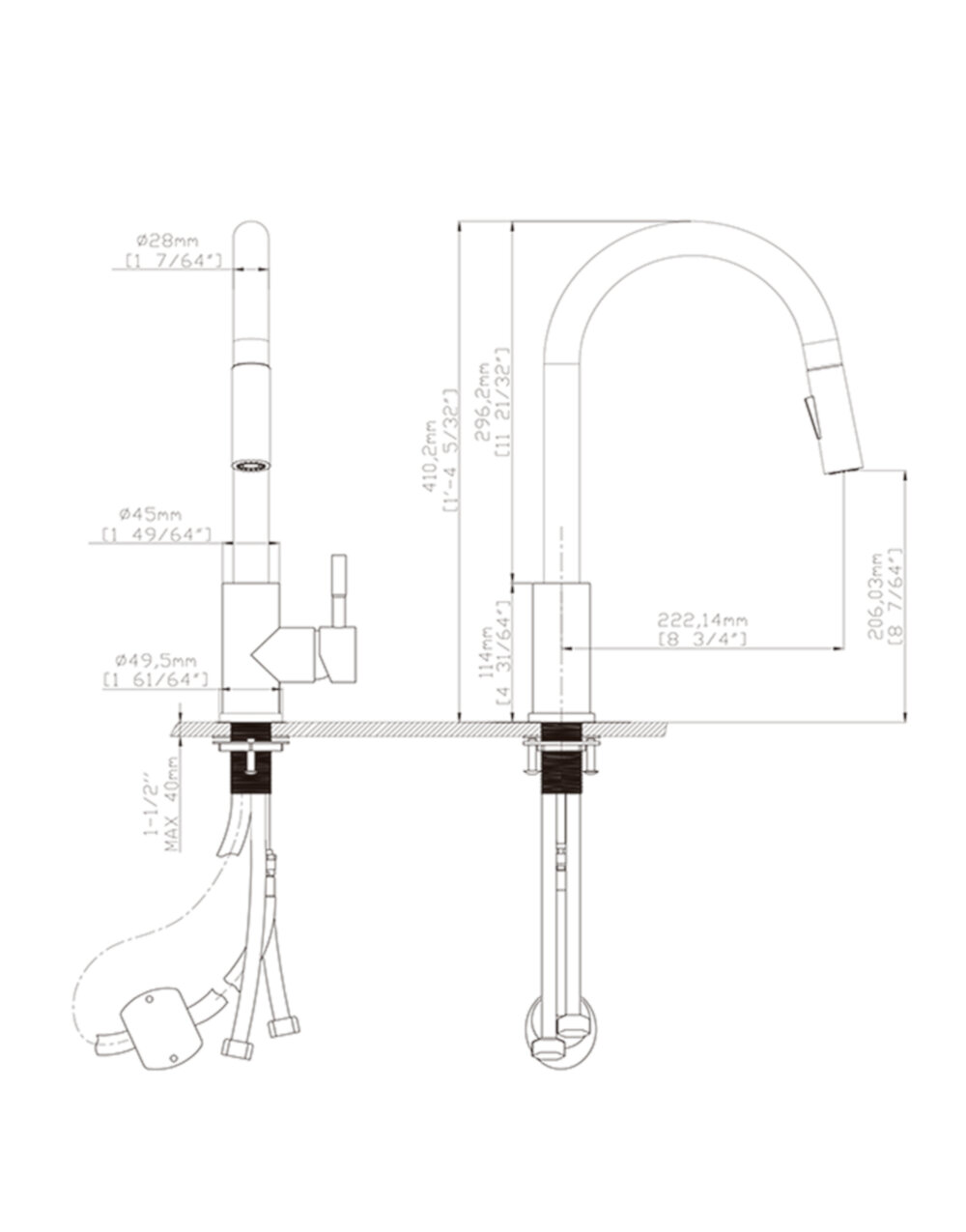 Foto 4 pulgar | Llave Mezcladora color Negro Mate Tecnolam Tec143negro Inox