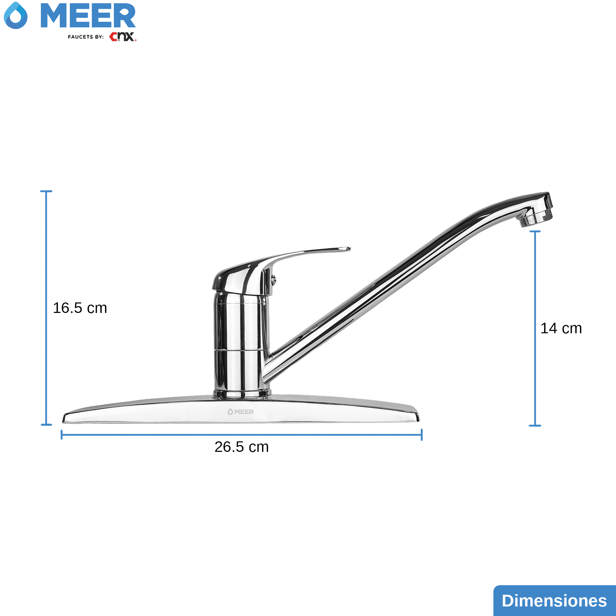 Foto 5 | Mezcladora Monomando Cromada para Lavabo CNX color Plateado