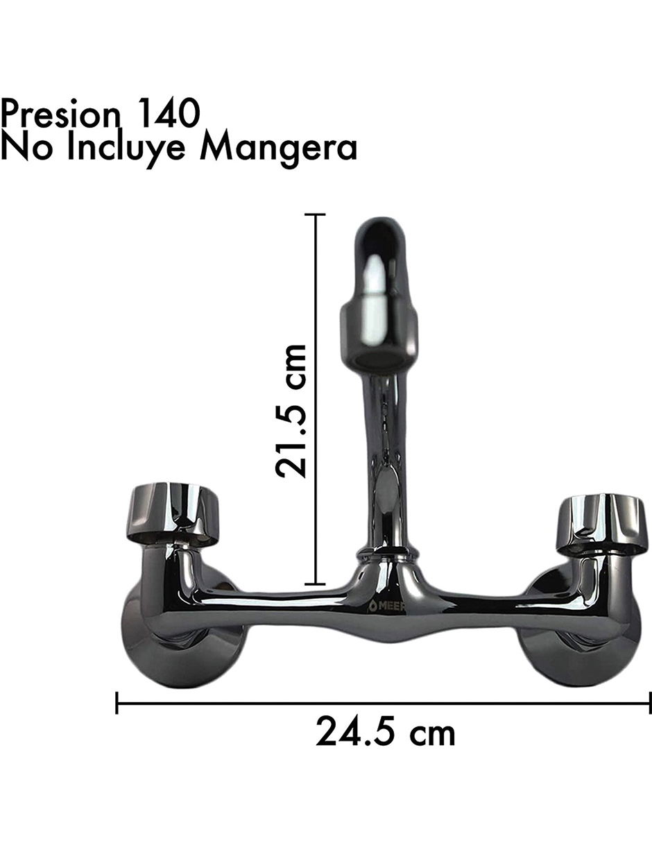 Foto 4 pulgar | Mezcladora de Pared Cromada para Fregadero de Cocina Meer-CNX color Plateado