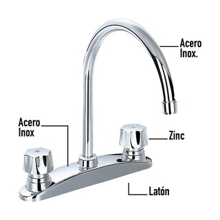 Foto 2 | Mezcladora para Fregadero de Acero Inoxidable Meer-CNX Mzf813c color Plata