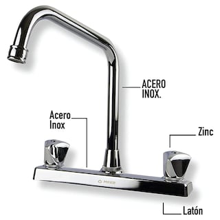 Foto 2 | Mezcladora para Fregadero de Acero Inoxidable Meer-CNX Mzf8125c color Plata