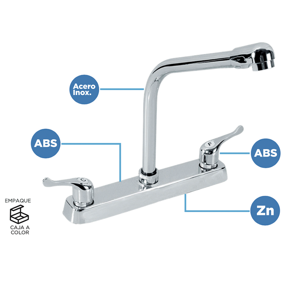 Foto 2 | Mezcladora para Fregadero Flexible con Aireador Plug and Play