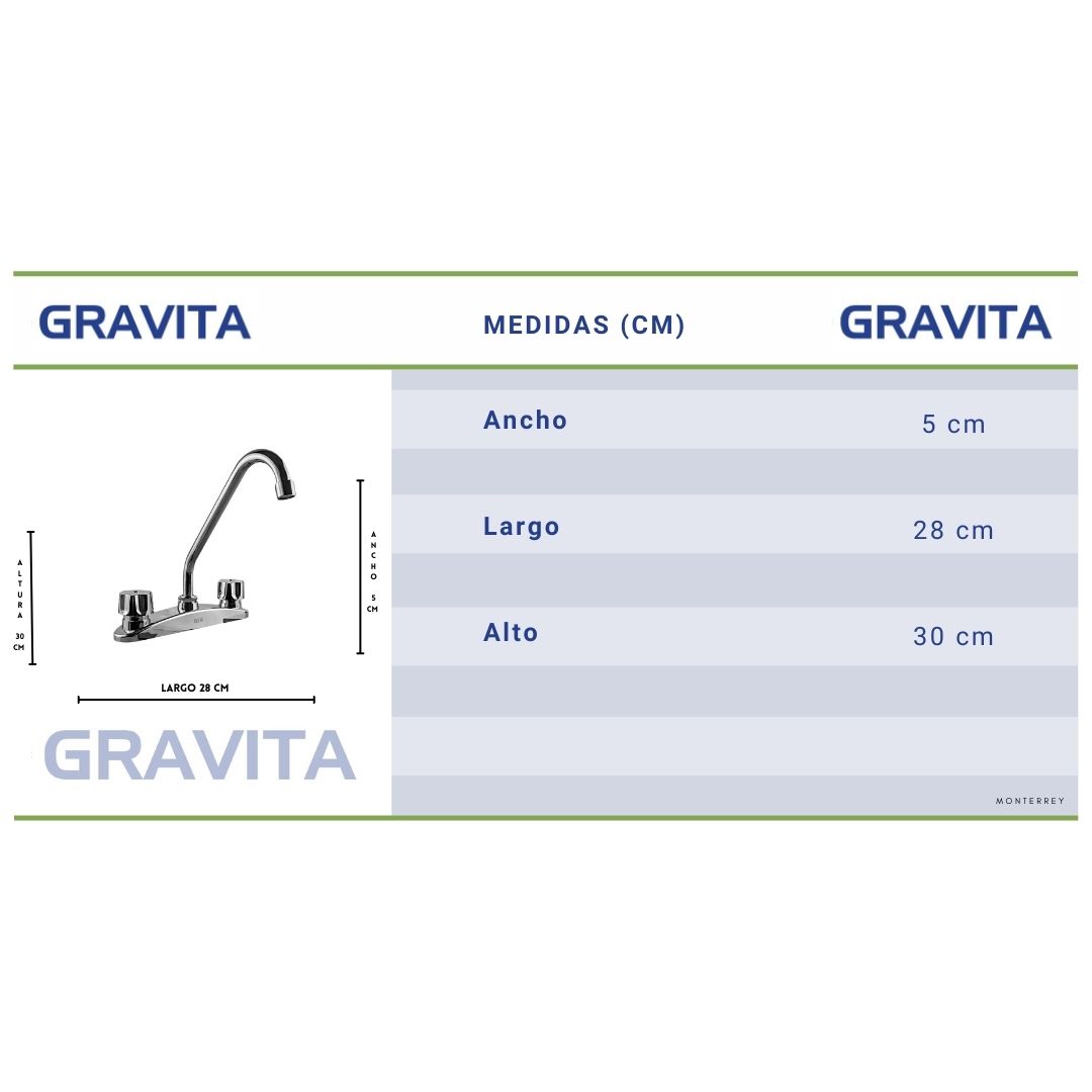 Foto 7 pulgar | Mezcladora Para Fregadero Al Piso Con Chapeton Marca Niu By Marca Gravita