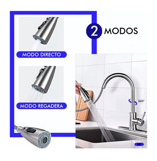 Foto 5 | Mezcladora para Fregadero Belug con Manija color Plata