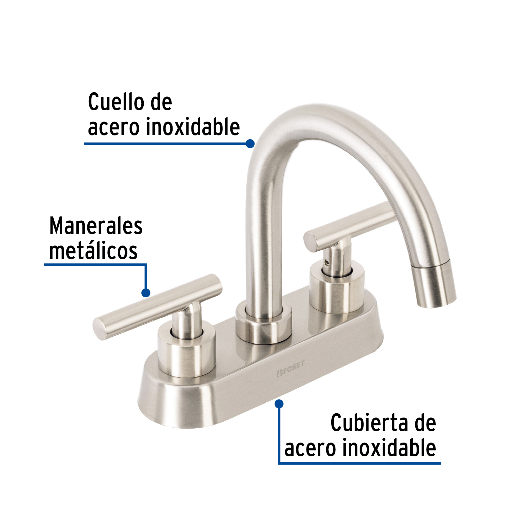 Foto 3 pulgar | Mezcladora para lavabo Foset de Truper TBM-62N color Plata