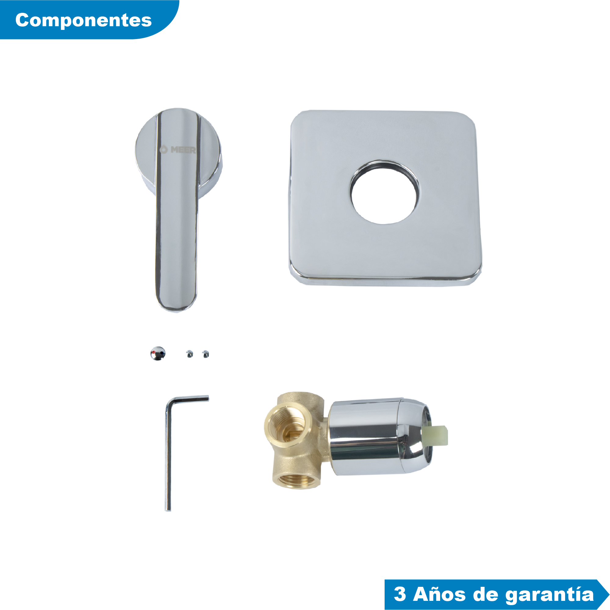 Foto 4 pulgar | Kit de Regadera Meer-cnx para Baño Mezcladora y Resumidero de Acero Inoxidable y Latón