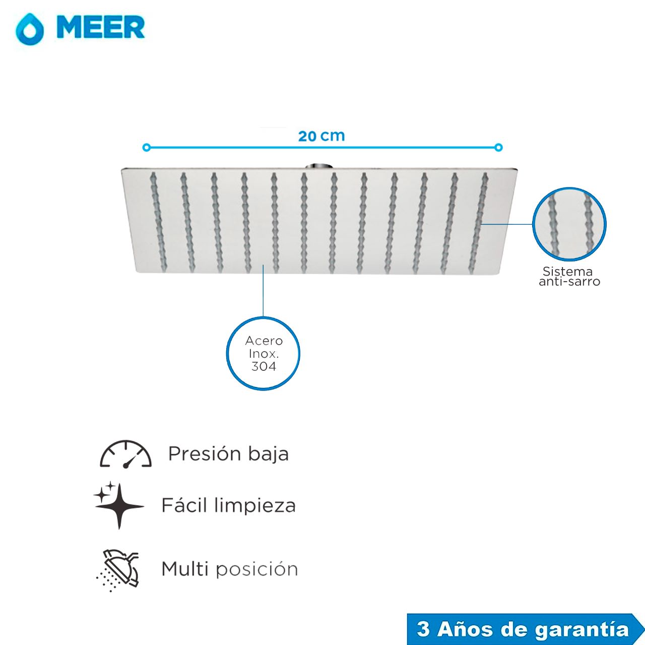 Foto 5 pulgar | Kit Meer-cnx de Regadera con Mezcladora y Resumidero Acero Inoxidable y Latón