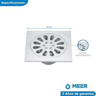 Foto 6 | Kit Meer-cnx de Regadera con Mezcladora y Resumidero Acero Inoxidable y Latón