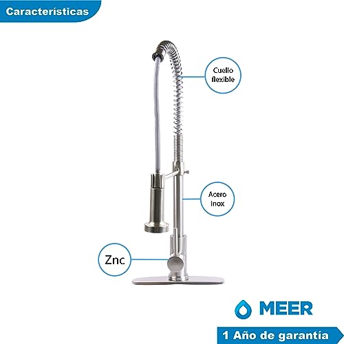 Foto 5 | Mezcladora Monomando para Cocina Meer-CNX MZM8116F color Gris