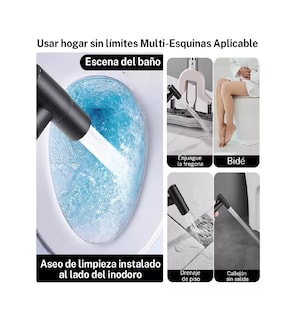 Foto 4 | Grifo para Inodoro + Válvula Angular de Doble Salida + Cepillo Belug Negro