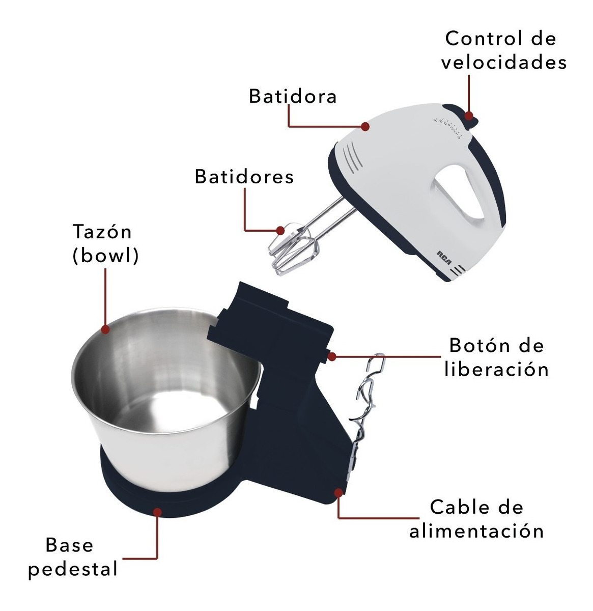 Foto 4 pulgar | Batidora de Pedestal Rca Rc67ss color Gris