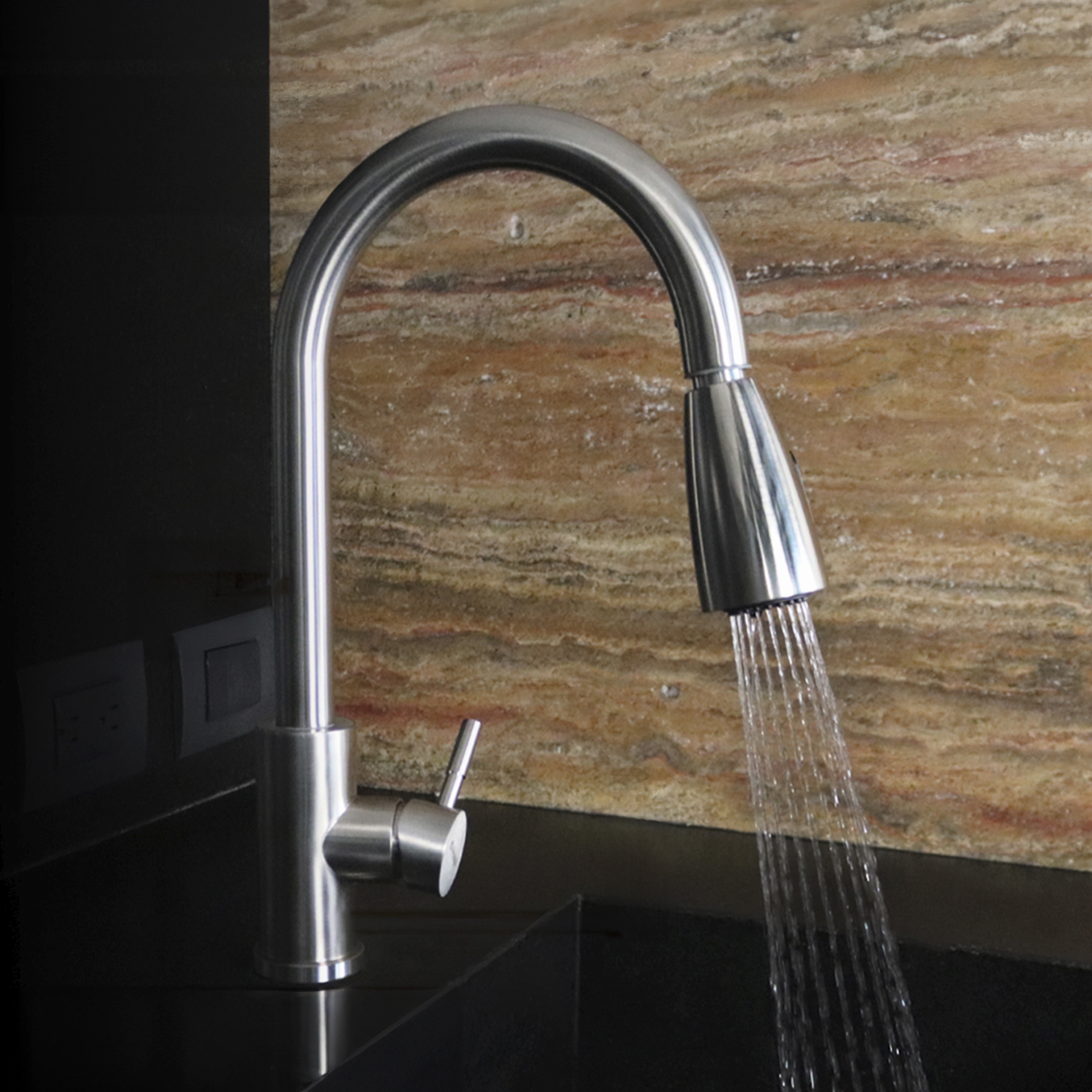 Foto 2 | Mezcladora para Fregadero Meer Faucets By CNX con dos Funciones de Chorro y Cuello Retráctil Manguera de 55 cm de Zinc