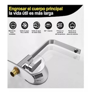 Foto 5 | Mezcladora Para Fregadero Grifo Monomando Cocina Con Cubierta Gris