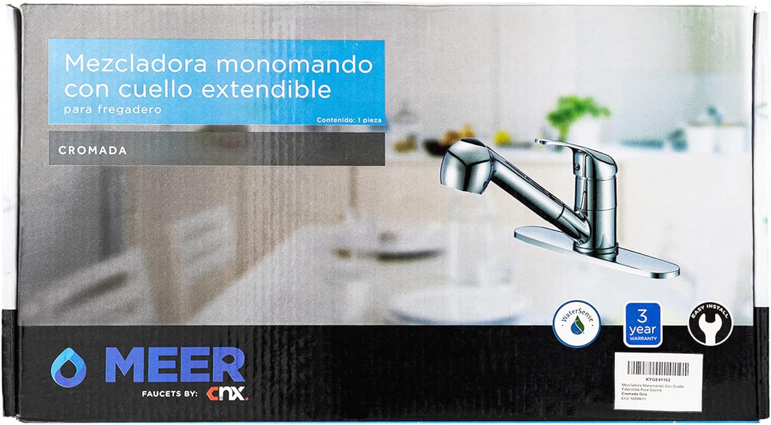 Foto 6 | Mezcladora CNX Monomando con Cuello Extendible para Cocina Gris