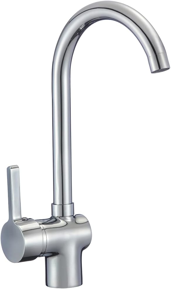 Mezcladora Monomando Cromada Para Fregadero De Cocina, Fabricada En Zinc Y Latón $1,099