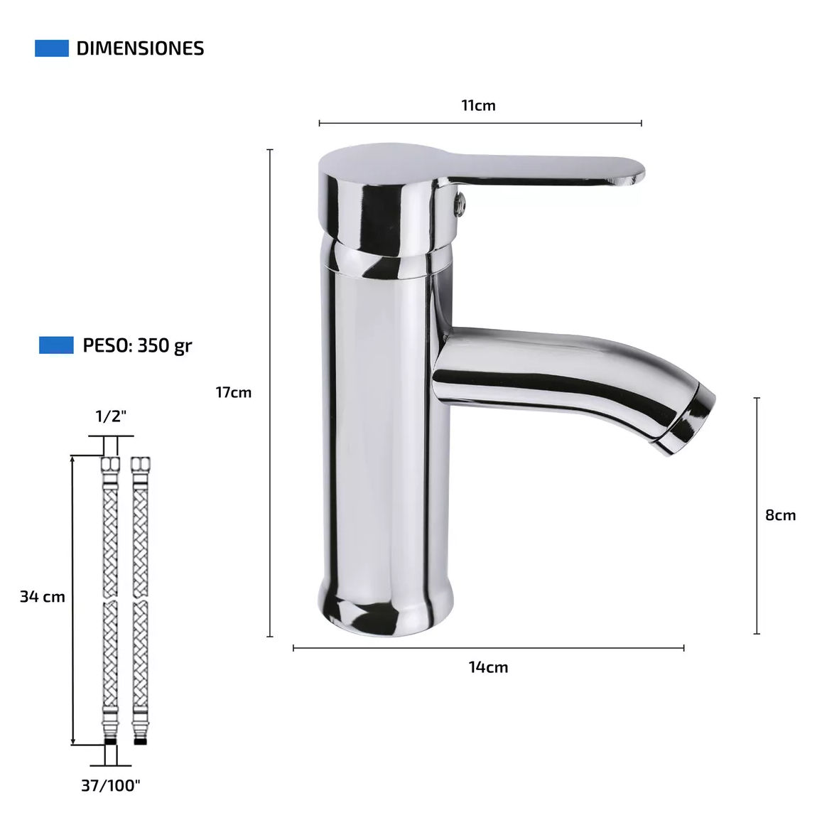 Foto 4 pulgar | Llave Mezcladora Baja Monomando para Lavabo