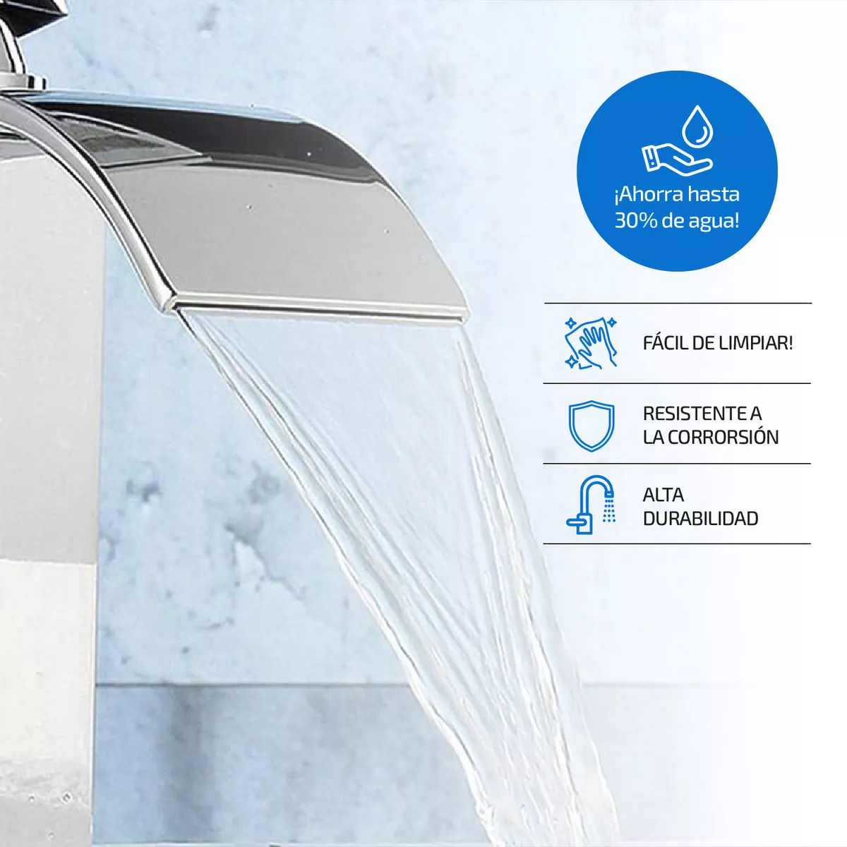 Foto 4 | Llave Mezcladora Plana Para Fregadero Lavabo Eo Safe Imports Esi-14957 Plata