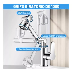 Foto 3 | Llave Para Mezcladora Fregadero Baños Y Grifos Cocina 1080° Plata