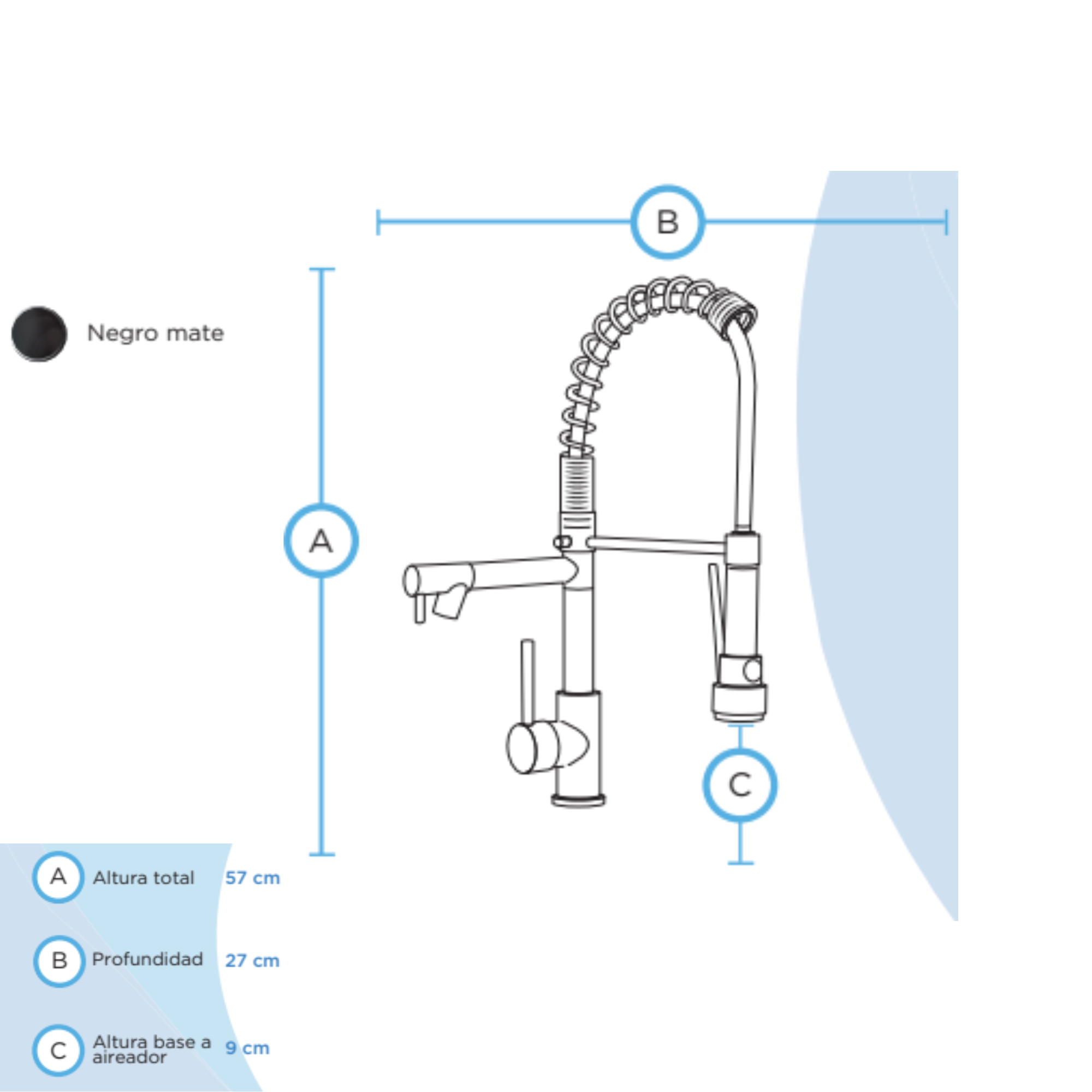 Foto 5 | Grifo Para Fregadero De Cocina, Grifo Mezclador, Fabricado En Acero Inoxidable, Zinc Y Latón, Mezcladora Monoma