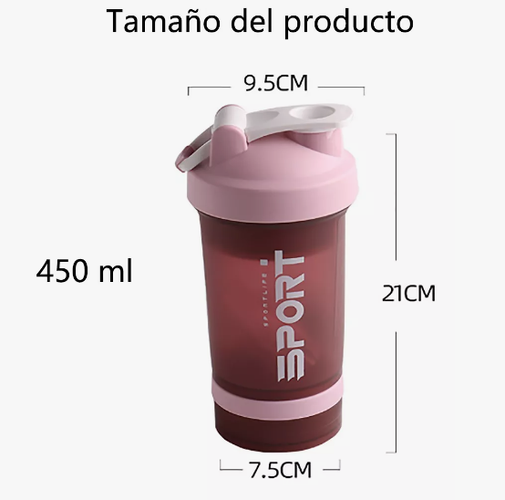 Foto 3 pulgar | Shaker para Gym Rosa 450 ml