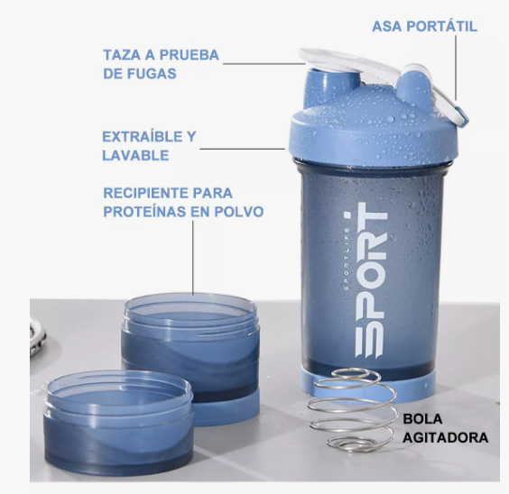 Foto 4 pulgar | Shaker para Gym Rosa 450 ml