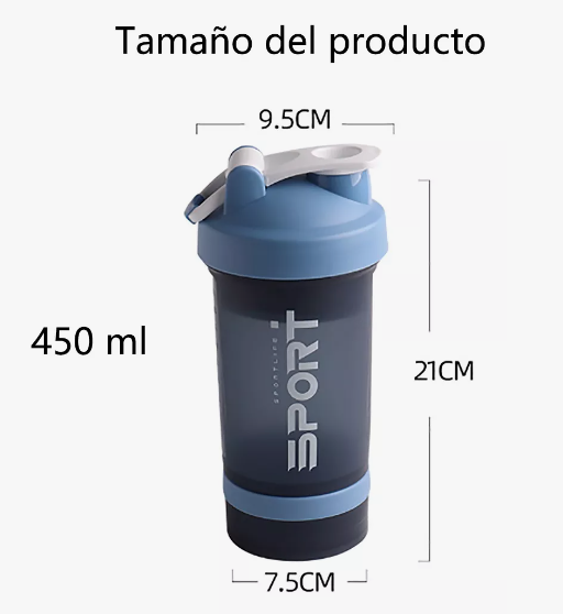 Foto 3 pulgar | Shaker Para Proteina Botella Para Gym Productos Deportivos Color Azul