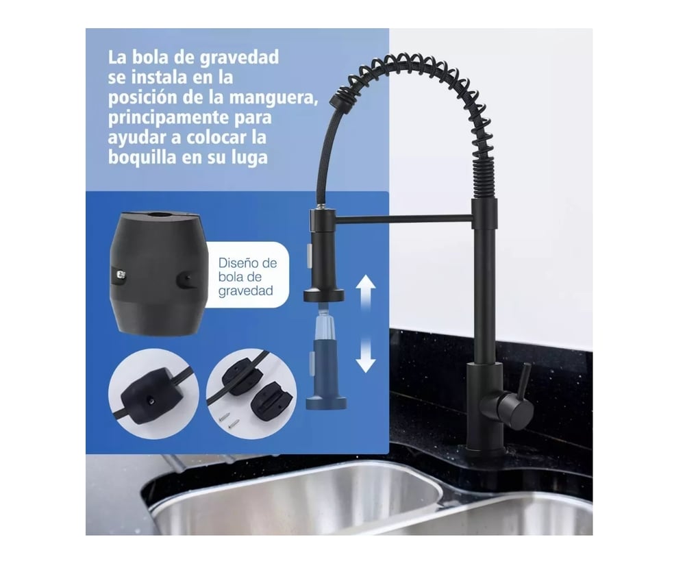Foto 5 pulgar | Faucet 360 De Acero Inoxidable Extensible Con Una Sola Manija F - Venta Internacional.