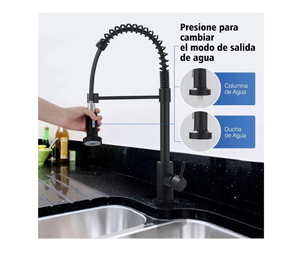 Foto 6 pulgar | Faucet 360 De Acero Inoxidable Extensible Con Una Sola Manija F - Venta Internacional.